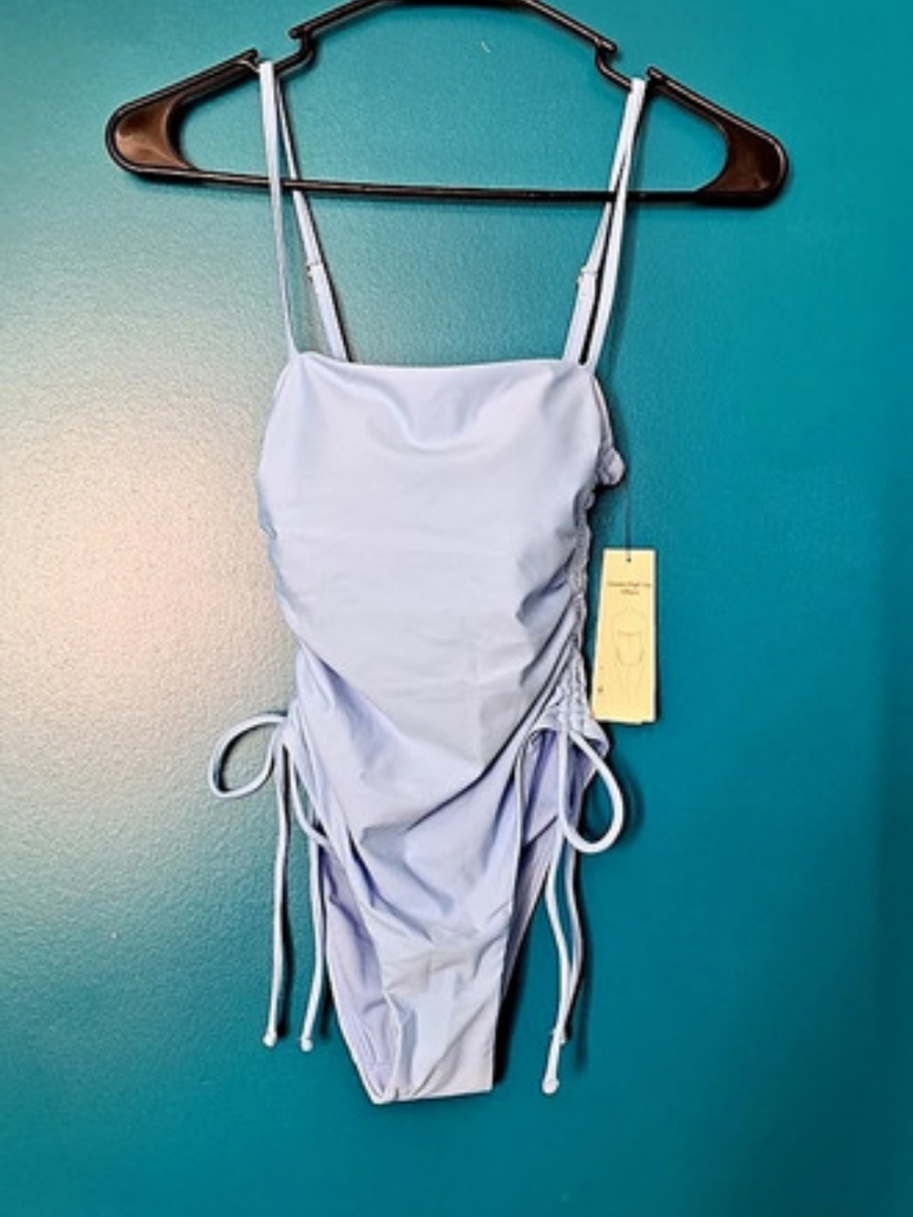 No Boundaries Ruched One-Piece Swimsuit in Blue Size XXS NWT
